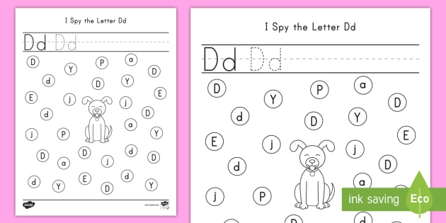 I Spy the Letter Dd Activity (teacher made)