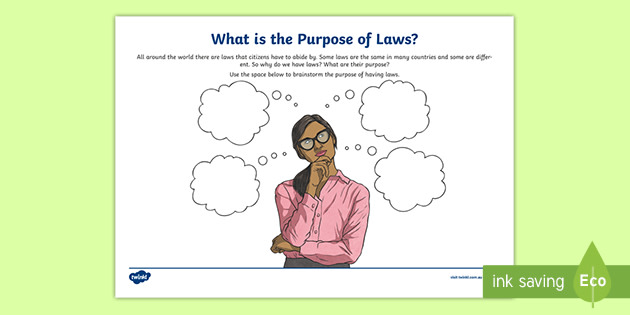 What is the Purpose of Laws? Worksheet (teacher made)