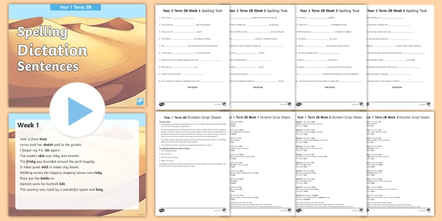 year 1 term 2b spelling dictation sentences activity pack