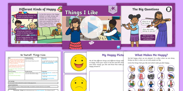 PSHE and Citizenship - Y1 Be Yourself - Lesson 3: Things I Like Lesson Pack