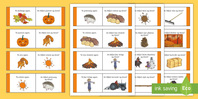 Autumn Loop Cards Gaeilge (teacher made)