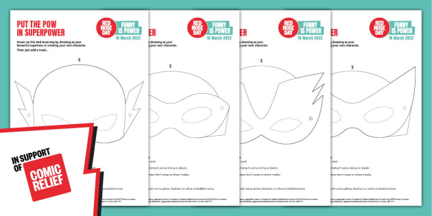 Comic Relief: Superhero Red Nose Day Masks
