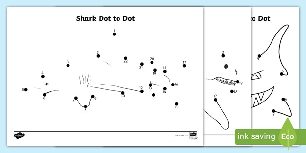 Rainer Schimpf Shark Dot To Dot Printable Worksheet   Connect The Dots