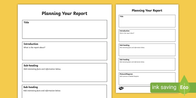 Writing Frame Planning A Report Creative Writing