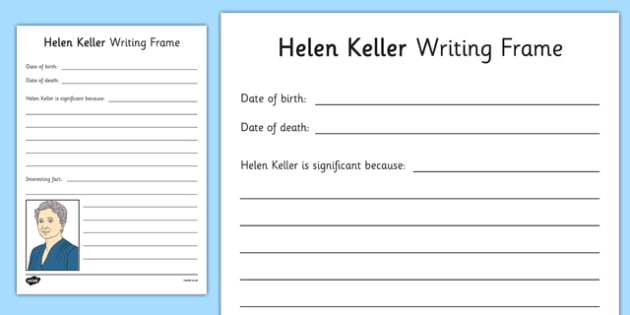 Helen Keller Writing Frame Teacher Made