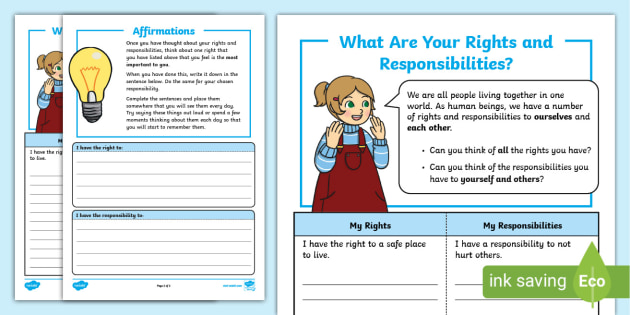 children s rights responsibilities worksheet south africa