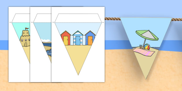 Seaside/Beach 2024 Huts Bunting