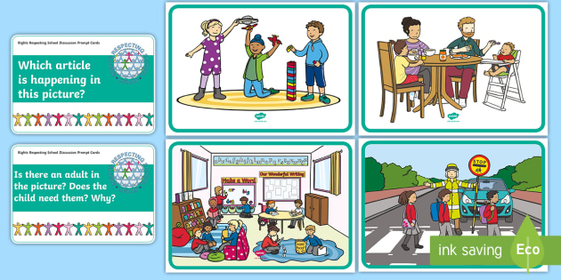 Rights Respecting School Pictures and Discussion Cards - RRSA