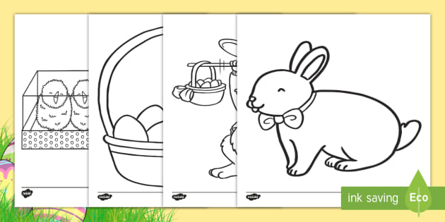 easter bunnies and baskets coloring sheets teacher made