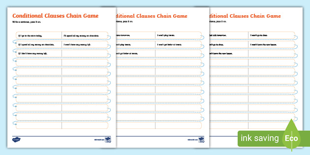Conditional Clauses Chain Game (teacher made)