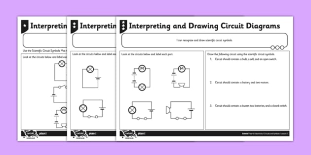 Drawing Circuit Symbols Worksheet - Secondary Science KS3