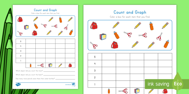 Back to School Count and Graph Worksheet / Worksheet