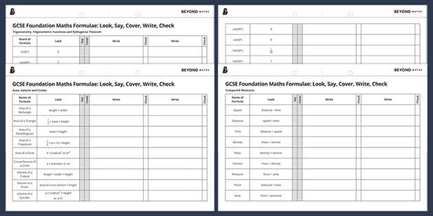 👉 GCSE Maths Formulae - Foundation | KS4 Maths | Beyond