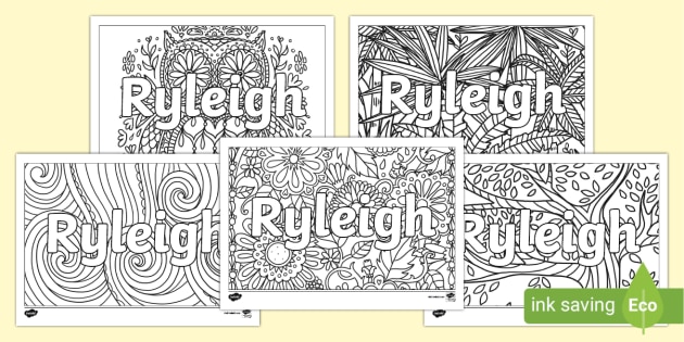 Nae Ryleigh FREE! - Ryleigh Mindfulness Name Colouring Activity