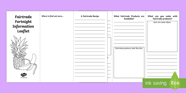 Fairtrade Fortnight Information Leaflet Writing Template