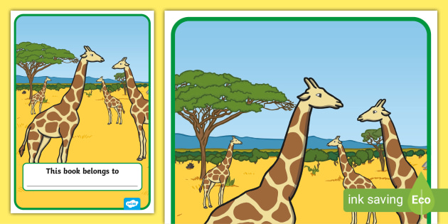 FREE! - Giraffe Themed Book Cover (Teacher-Made)