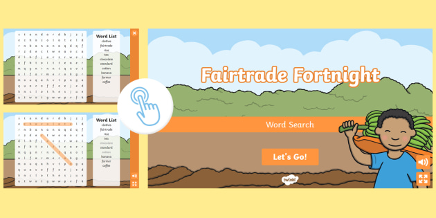Fairtrade Fortnight Interactive Word Search (teacher made)