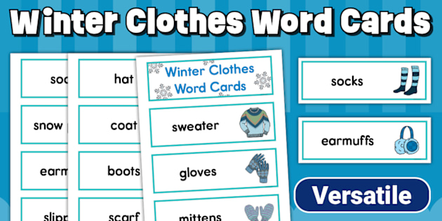 Winter Clothes Word Cards