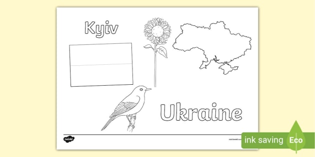 * NEW * Ukraine Colouring Page (teacher made) - Twinkl