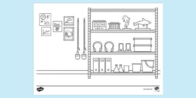 Storage Rack Coloring Pages FREE! - Storage Room Colouring Sheet | Colouring Sheets