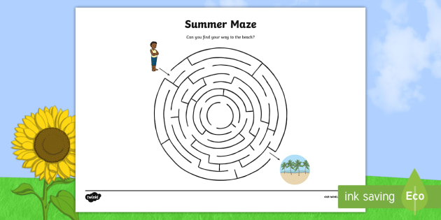 summer maze worksheet worksheet teacher made