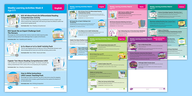 Weekly Learning Activities Week 8 Age 8-9