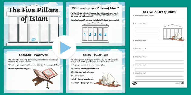 the five pillars of islam powerpoint and worksheet pack twinkl