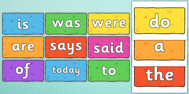 Year 1 Common Exception Words On Multicoloured Bricks Common