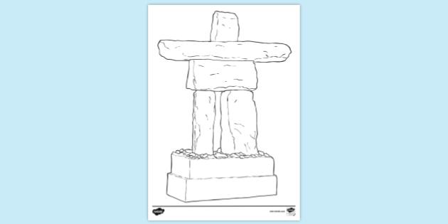 Free Inukshuk Colouring Colouring Sheets Teacher Made