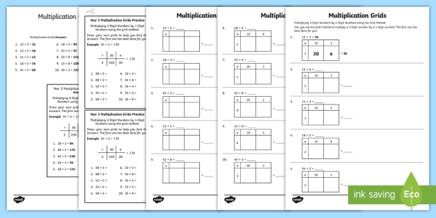 using the grid or box method of multiplication pdf year 3