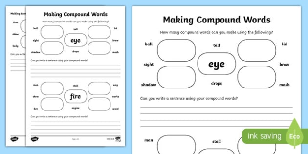 Making Compound Words Worksheet Worksheet Worksheet