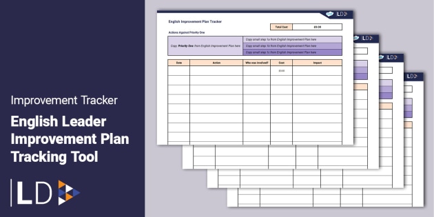 English Leader Subject Improvement Plan Tracking Tool