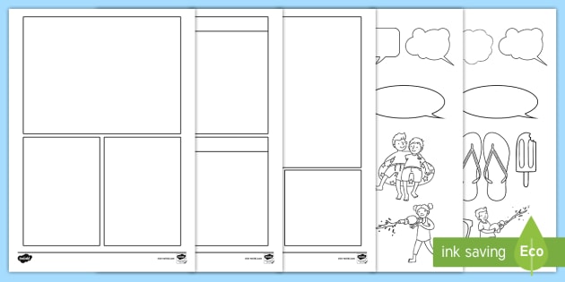 my summer holiday comic worksheet blank comic book templates