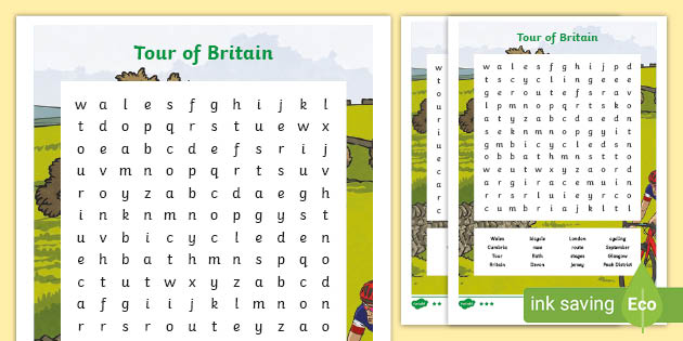 Tour Of Britain Word Search