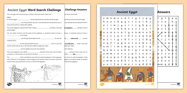 KidsAncientEgypt.com: Ancient Egyptian Sports and Games: Word Search Puzzle