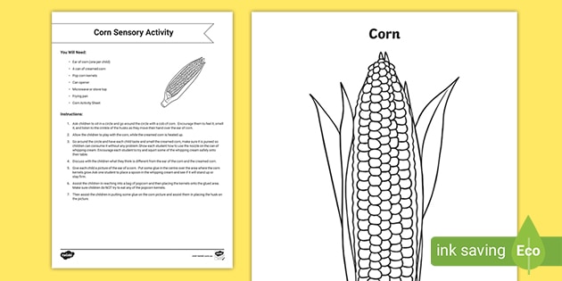 Sensory Activity - Interactive Corn Drawing and Play