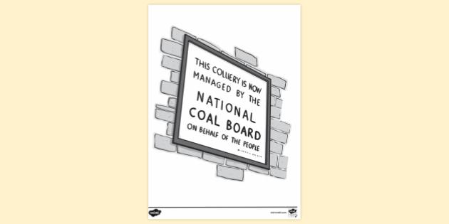 FREE! - National Coal Board Sign Colouring | Colouring Sheets