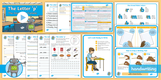 Cursive Letter 'P' Handwriting Practice - KS2 (teacher made)