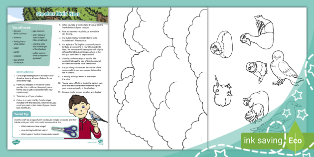 Shoebox Birds&#x27; Nest Craft Activity