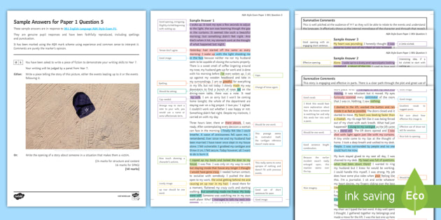 Aqa Language Paper 1 Section B Sample Answers Jane Eyre