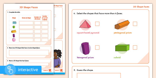 white rose maths supporting y2 count faces on 3d shapes