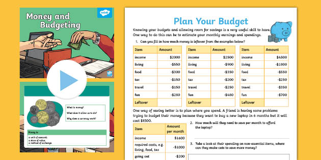 creating a personal budget lesson plan