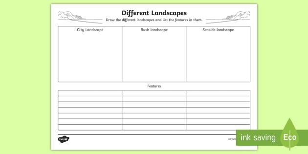 different landscapes worksheet worksheet teacher made