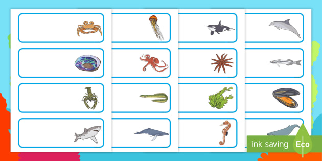Printable Ocean Name Tags Maos De Criancas Molduras Decoradas 