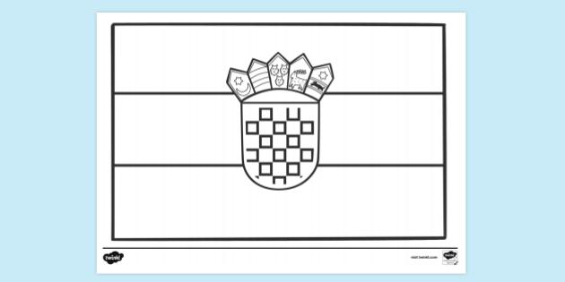 Croatia flag Colouring Sheet | Colouring Sheets