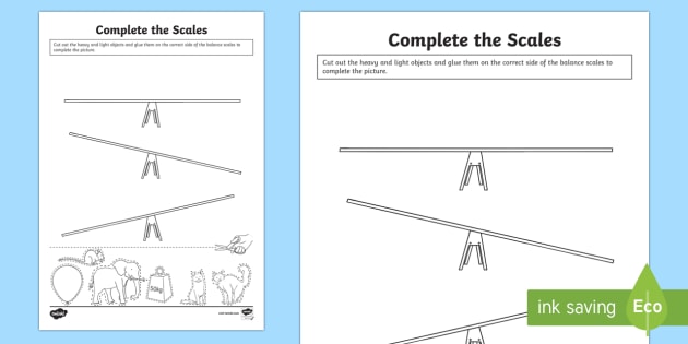 Complete the Scale Worksheet / Worksheet (teacher made)