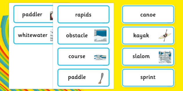 FREE! - Rio 2016 Canoeing Word Cards (teacher made)