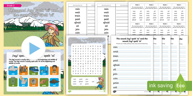 Grade 2 Phonics -ai and -oi Spelling Pack (teacher made)