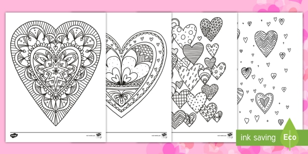 hearts mindfulness coloring sheets teacher made