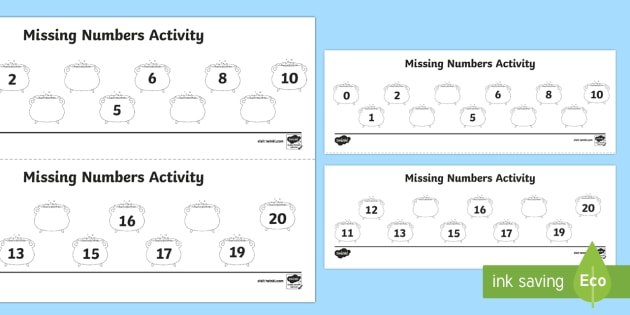 missing numbers to 20 on cauldrons worksheet worksheet